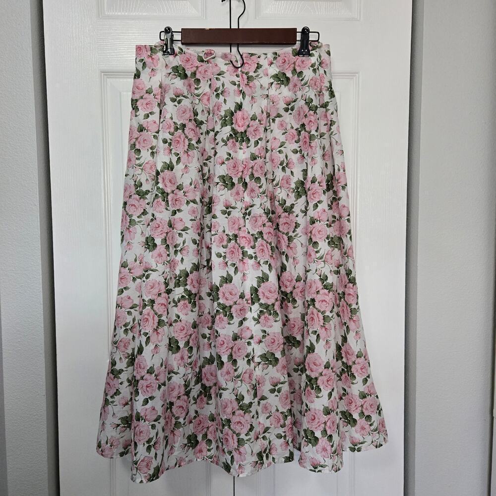Dauphinette Hitched Cashin Inspired Hitched maxi skirt Pink Floral Coquette